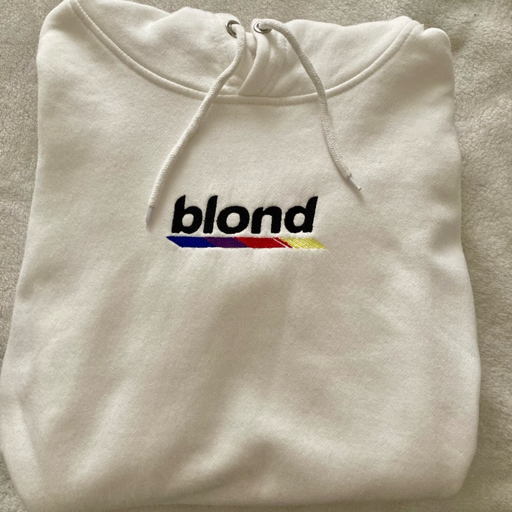 Frank Ocean Embroidered “blond” Hoodie, White, Like New, Size M Mens